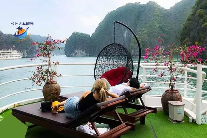 ハロン湾一泊2日船内でのアクティビティ・船でゆっくり楽しみましょう・ランハ湾ツアー